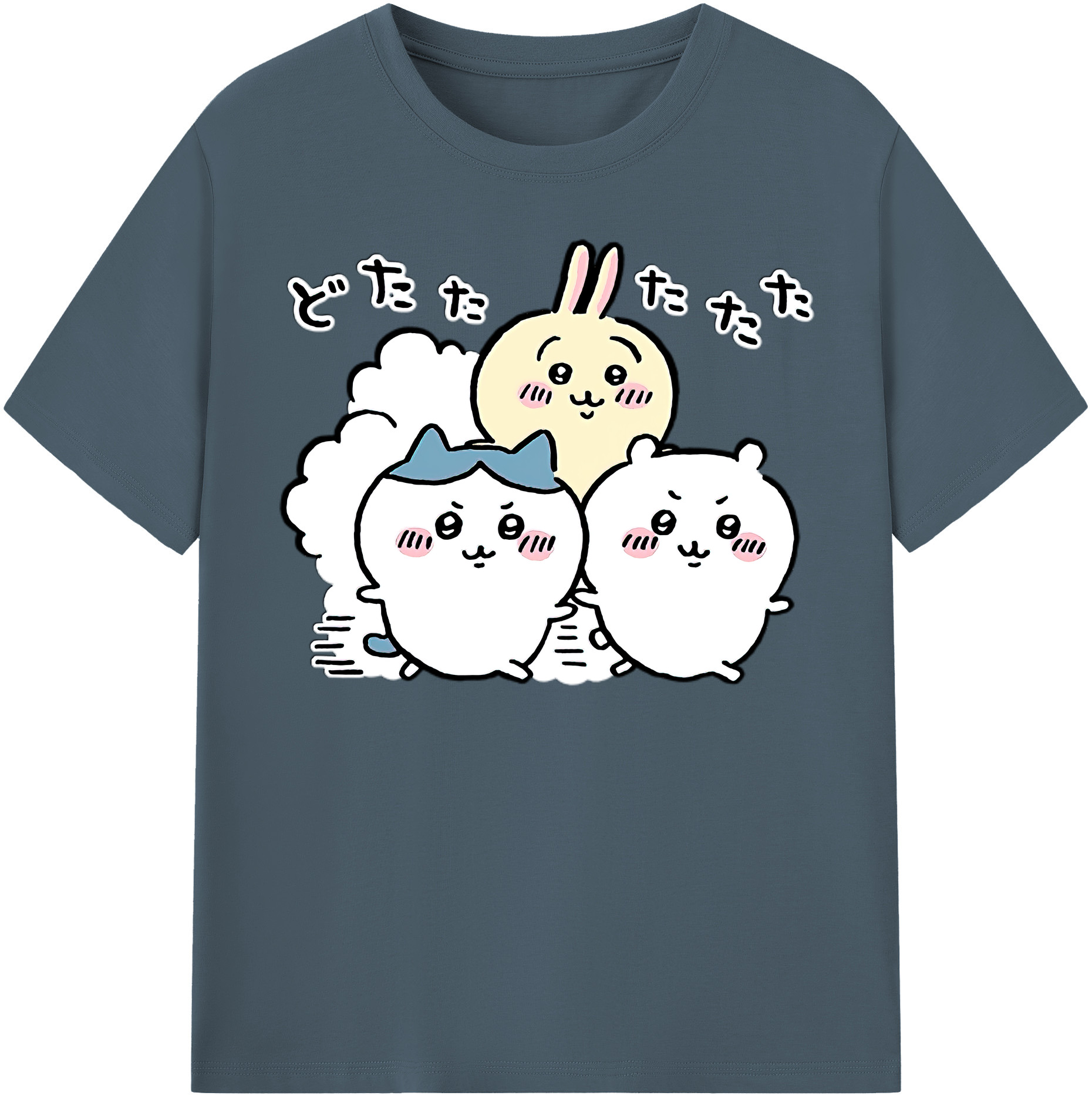 （画像用） ちいかわ ハチワレ Chii-kawa hachiware 綿100％半袖Tシャツ（フロントプリント）